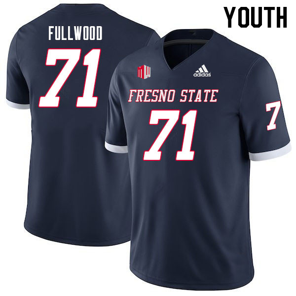 Youth #71 Rolan Fullwood Fresno State Bulldogs College Football Jerseys Sale-Navy